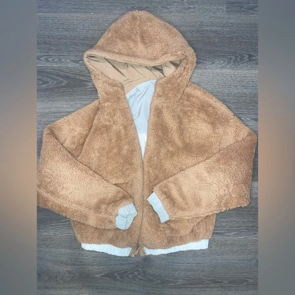 Victorias Secret Pink Reversible Sherpa Puffer Jacket - Picture 3 of 3